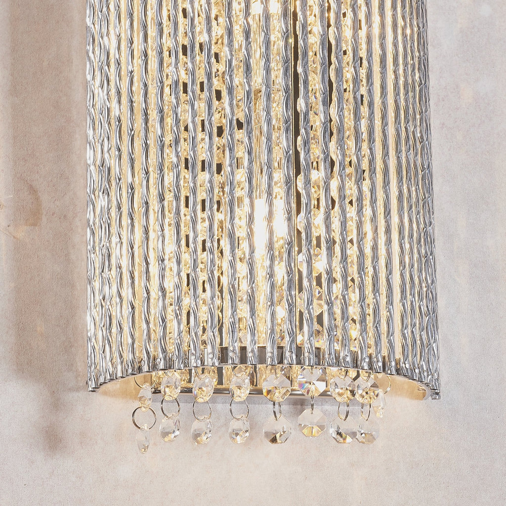 Galina Stylish Crystal Wall Light In Polished Chrome Finish 81978