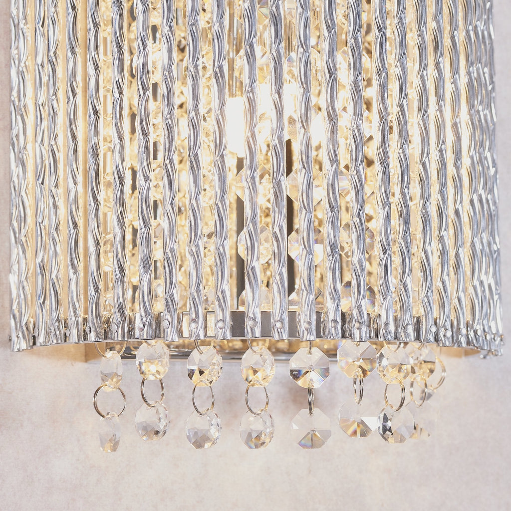 Galina Stylish Crystal Wall Light In Polished Chrome Finish 81978