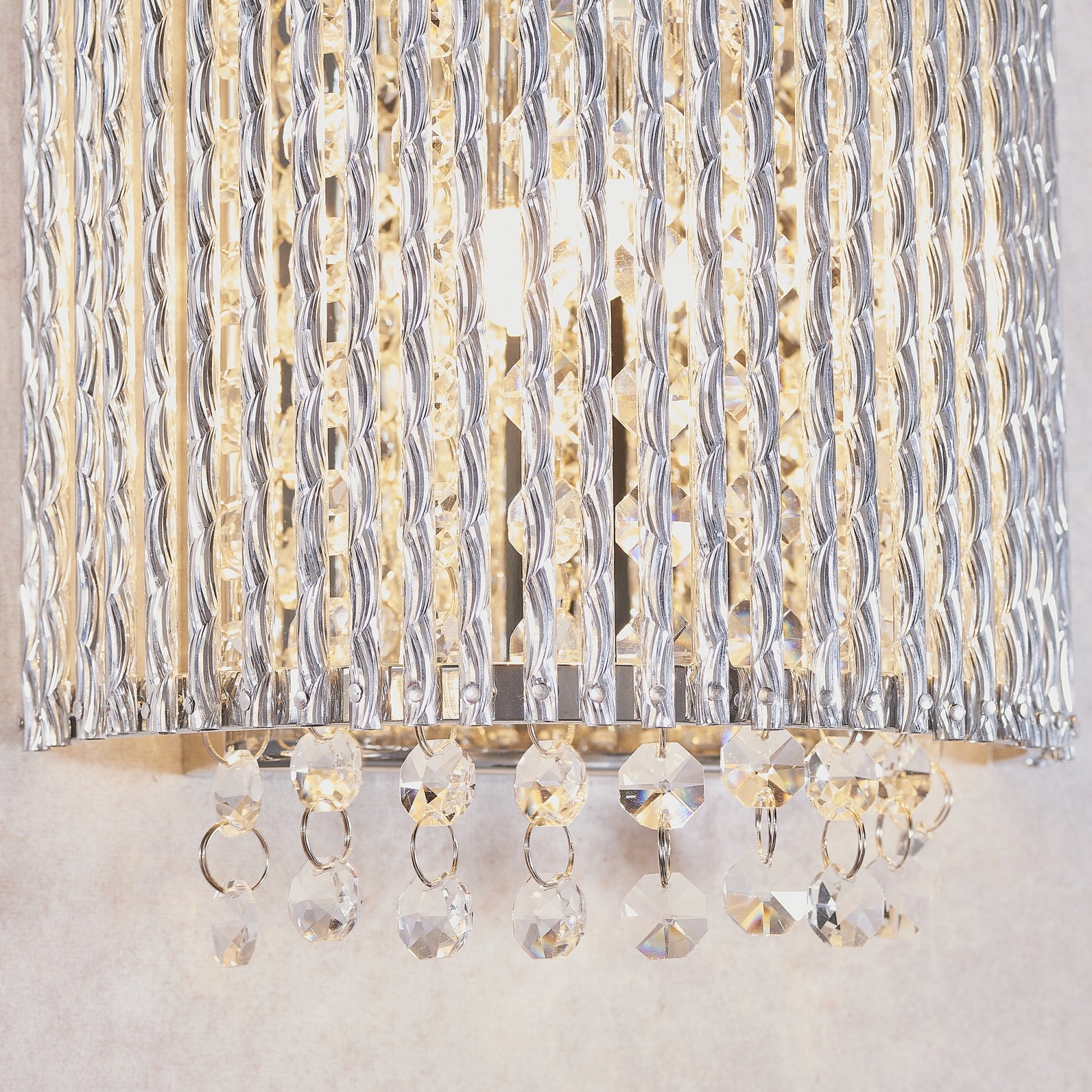 Galina Stylish Crystal Wall Light In Polished Chrome Finish 81978