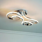 Aria LED Semi Flush Ceiling Light In Polished Chrome Finish 76393