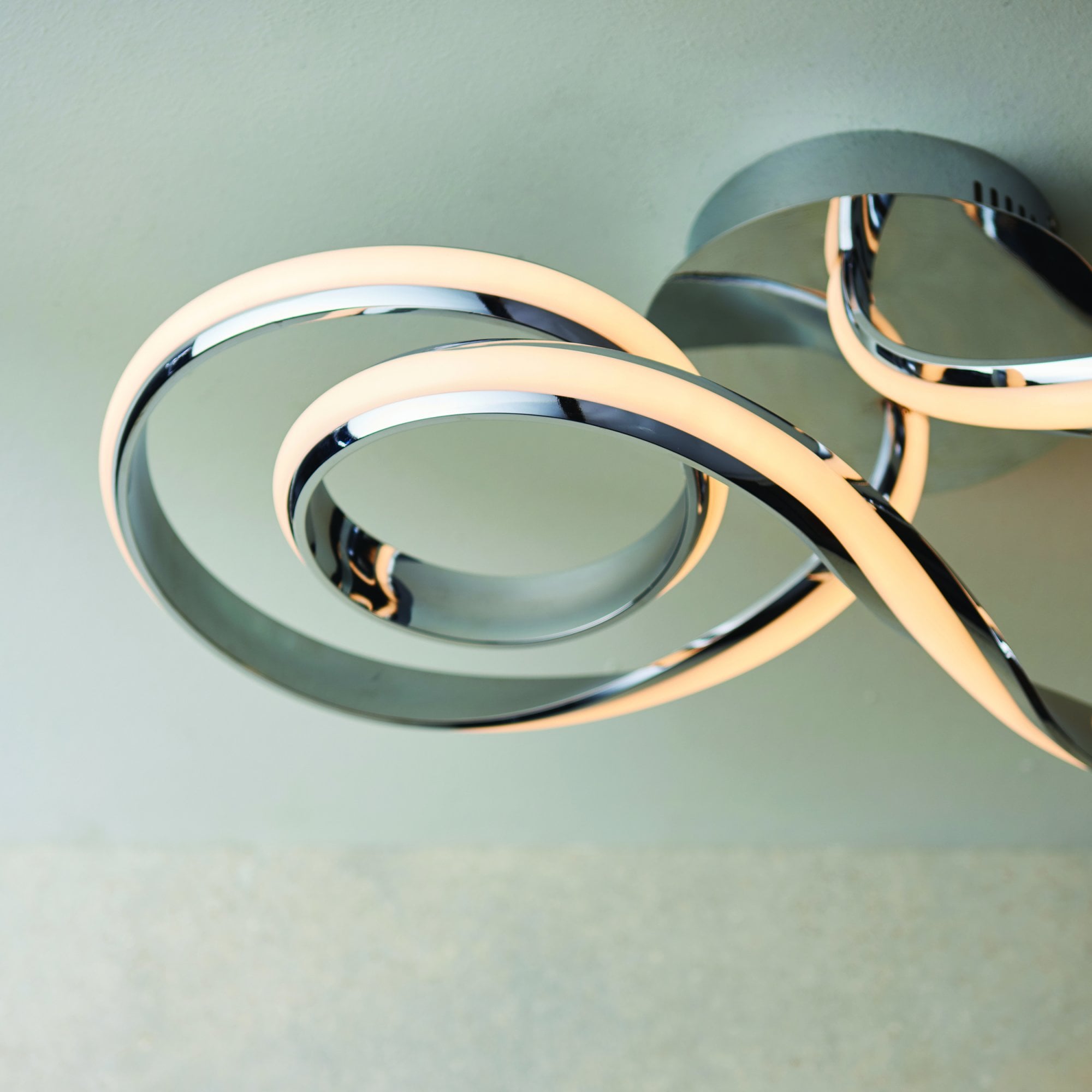 Aria LED Semi Flush Ceiling Light In Polished Chrome Finish 76393