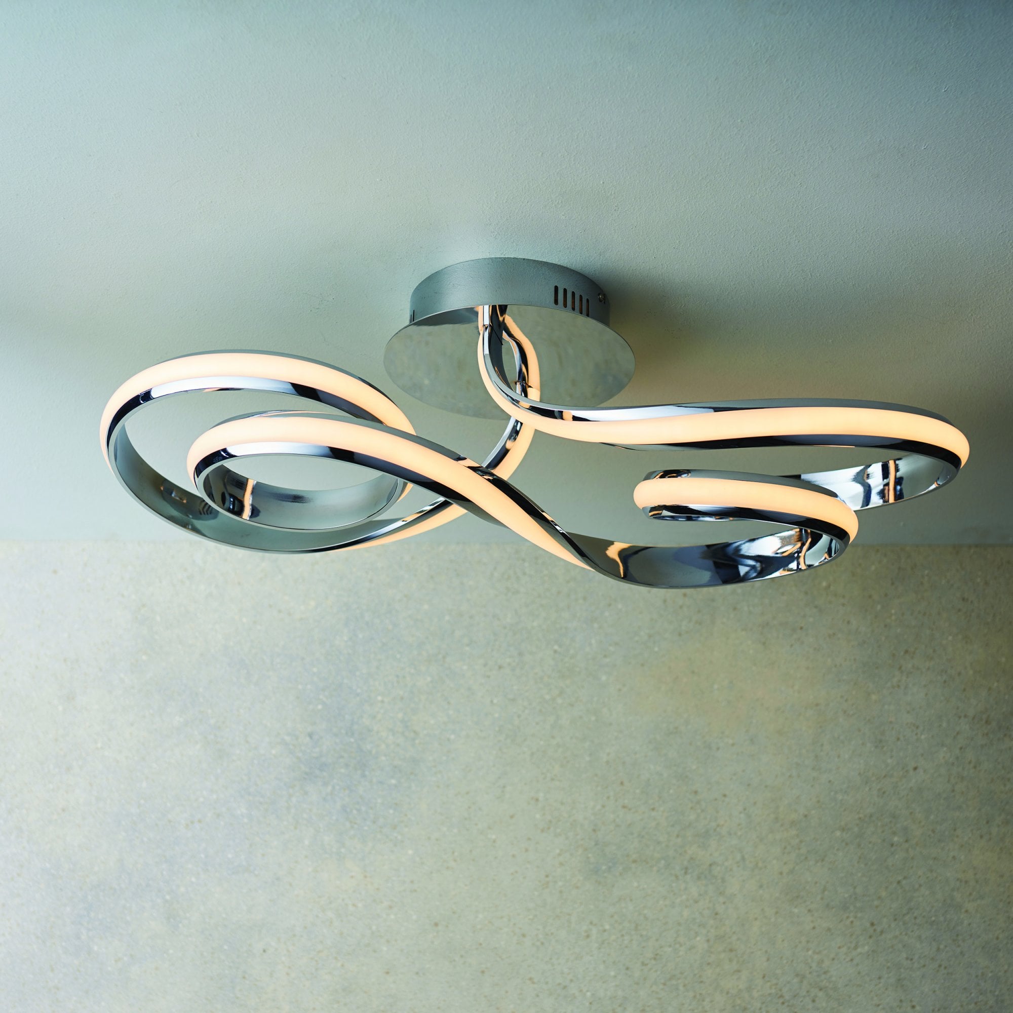 Aria LED Semi Flush Ceiling Light In Polished Chrome Finish 76393