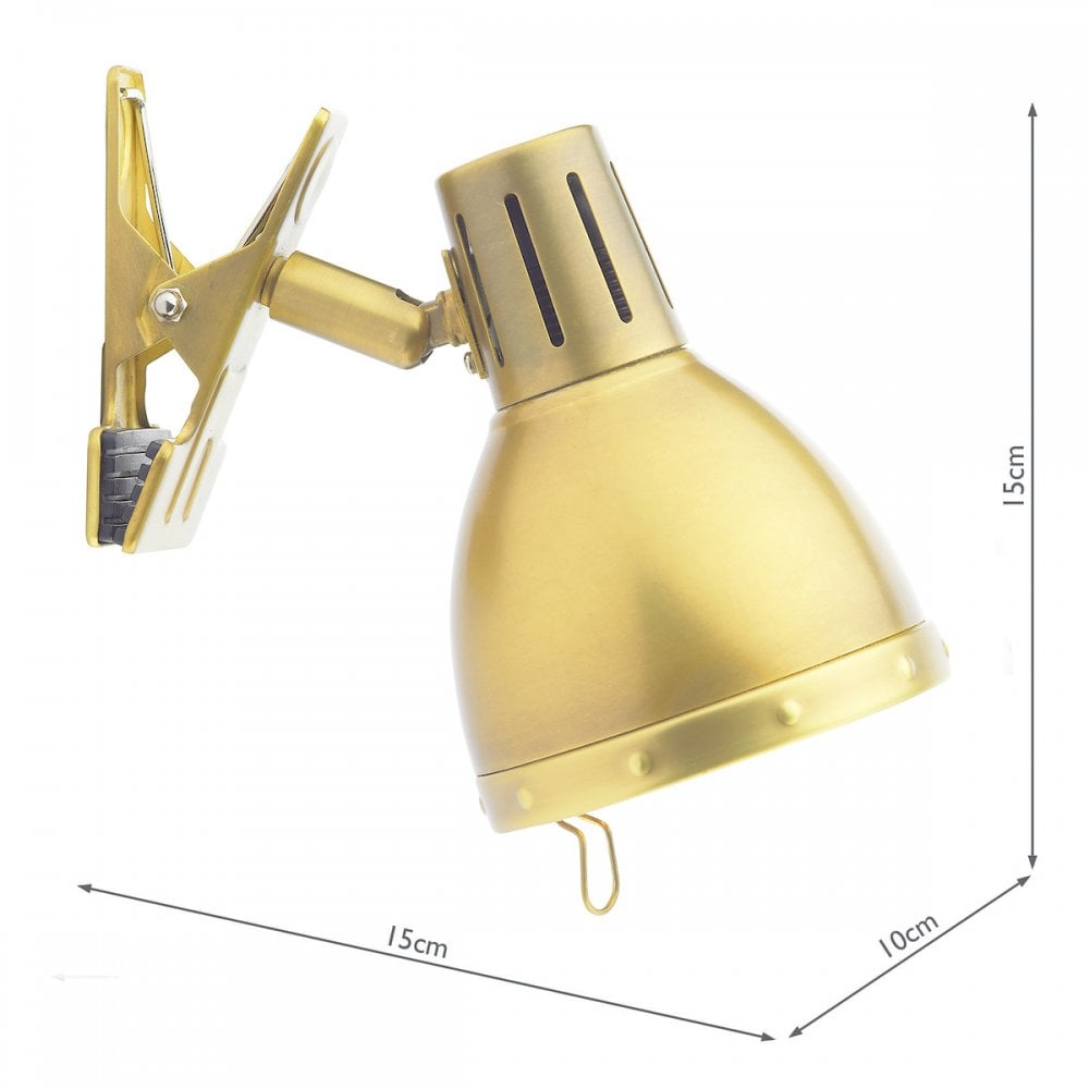 Osaka Clip Wall Light In Brushed Brass Finish OSA4175