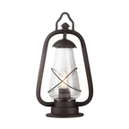 Miners Outside Pedestal Lantern In Old Bronze Finish With Seeded Glass IP44
