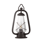 Miners Outside Pedestal Lantern In Old Bronze Finish With Seeded Glass IP44