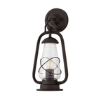 Miners Outdoor Wall Light In Old Bronze Finish With Seeded Glass IP44