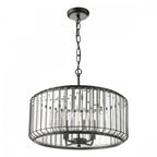 Naeva Contemporary 4 Light Ceiling Pendant In Satin Black Finish With Crystal Glass NAE0422