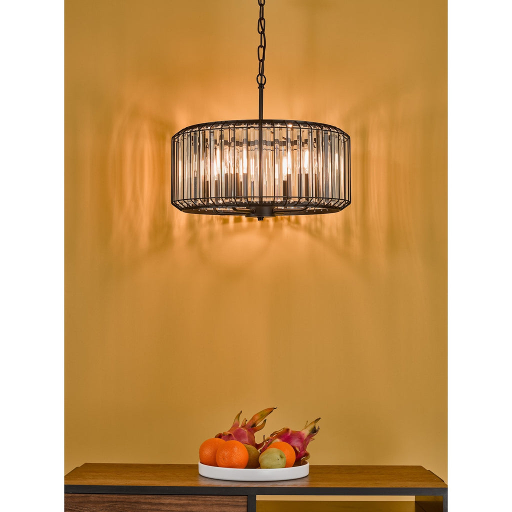 Naeva Contemporary 4 Light Ceiling Pendant In Satin Black Finish With Crystal Glass NAE0422