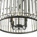 Naeva Contemporary 4 Light Ceiling Pendant In Satin Black Finish With Crystal Glass NAE0422