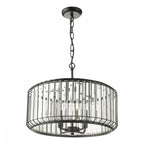 Naeva Contemporary 4 Light Ceiling Pendant In Satin Black Finish With Crystal Glass NAE0422