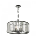 Naeva Contemporary 4 Light Ceiling Pendant In Satin Black Finish With Crystal Glass NAE0422