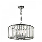 Naeva Contemporary 4 Light Ceiling Pendant In Satin Black Finish With Crystal Glass NAE0422