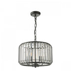 Naeva Contemporary 3 Light Ceiling Pendant In Satin Black Finish With Crystal Glass NAE0322