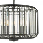 Naeva Contemporary 3 Light Ceiling Pendant In Satin Black Finish With Crystal Glass NAE0322