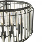 Naeva Contemporary 3 Light Ceiling Pendant In Satin Black Finish With Crystal Glass NAE0322