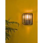 Naeva Contemporary 2 Light Wall Light In Satin Black Finish With Crystal Glass NAE0922