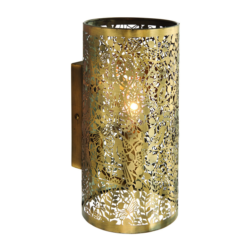 Secret Garden Decorative Single Wall Light In Antique Brass Finish 70105