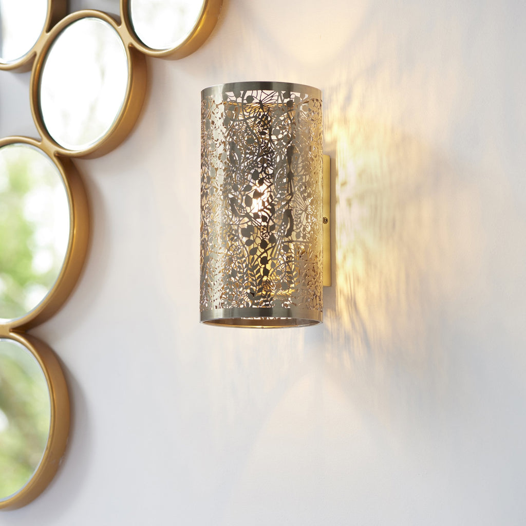 Secret Garden Decorative Single Wall Light In Antique Brass Finish 70105