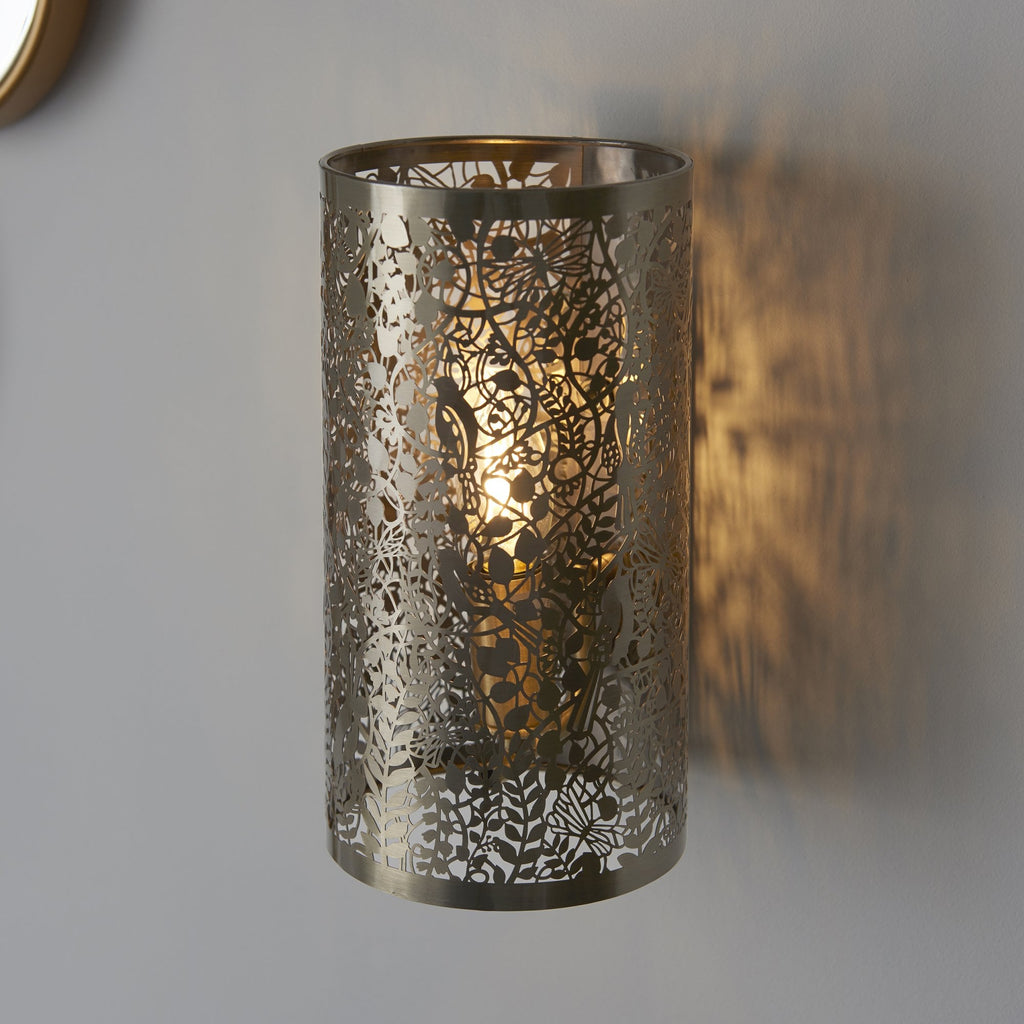 Secret Garden Decorative Single Wall Light In Antique Brass Finish 70105