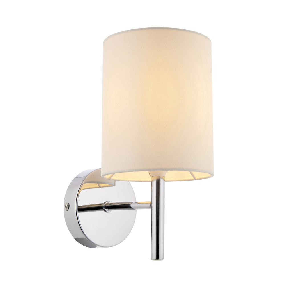 Single Wall Light in Polished Chrome Finish with Off White off white Shade  BRIO-1WBCH