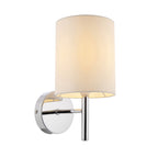 Single Wall Light in Polished Chrome Finish with Off White off white Shade  BRIO-1WBCH