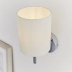 Single Wall Light in Polished Chrome Finish with Off White off white Shade  BRIO-1WBCH