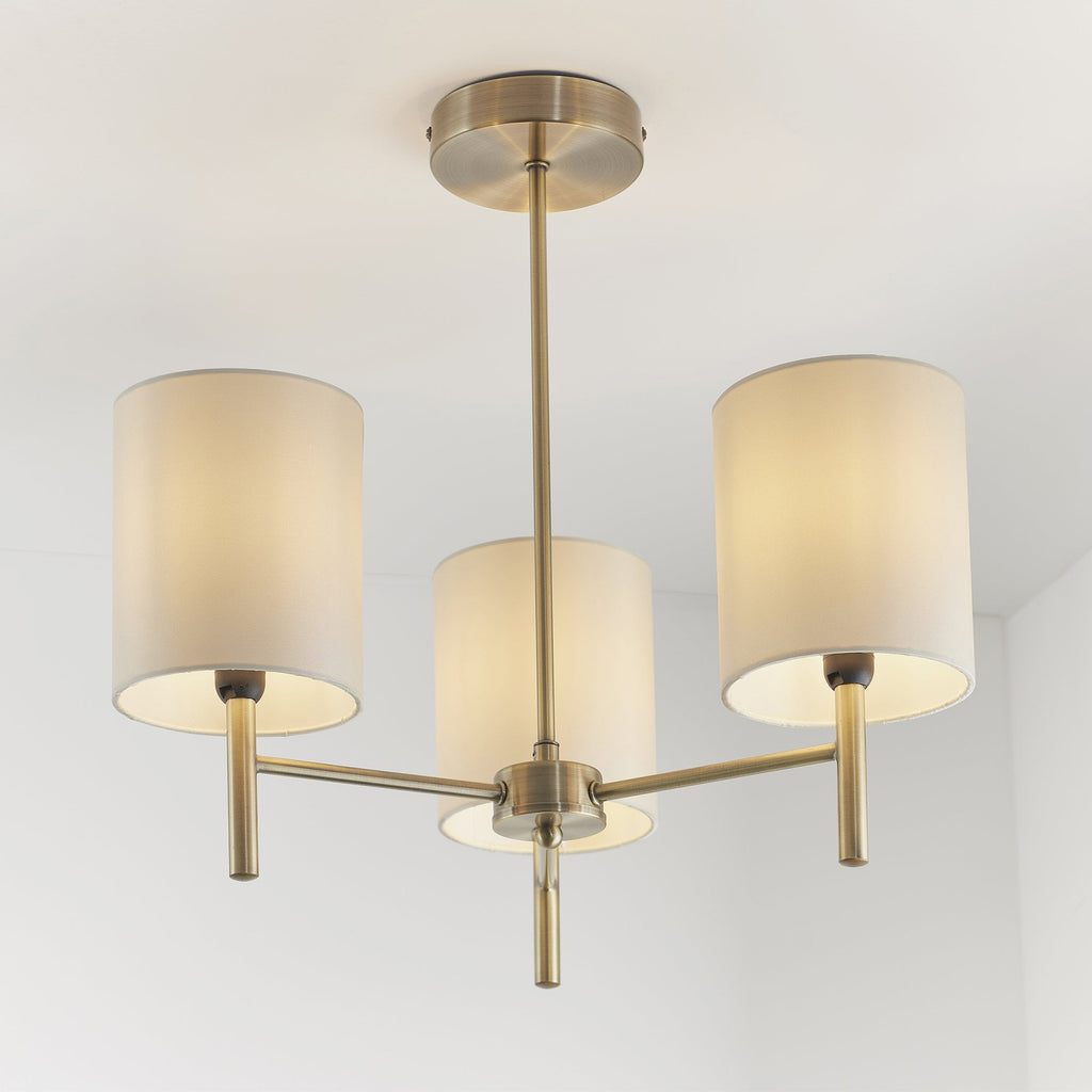 BRIO-3AB 3 Light Ceiling Light in Antique Brass Finish