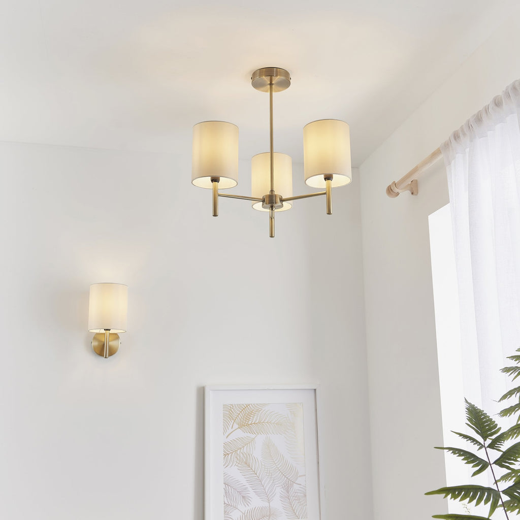 BRIO-3AB 3 Light Ceiling Light in Antique Brass Finish