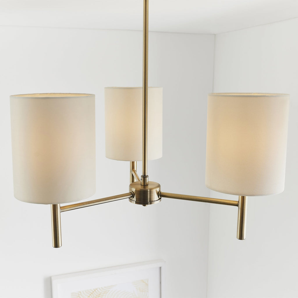 BRIO-3AB 3 Light Ceiling Light in Antique Brass Finish