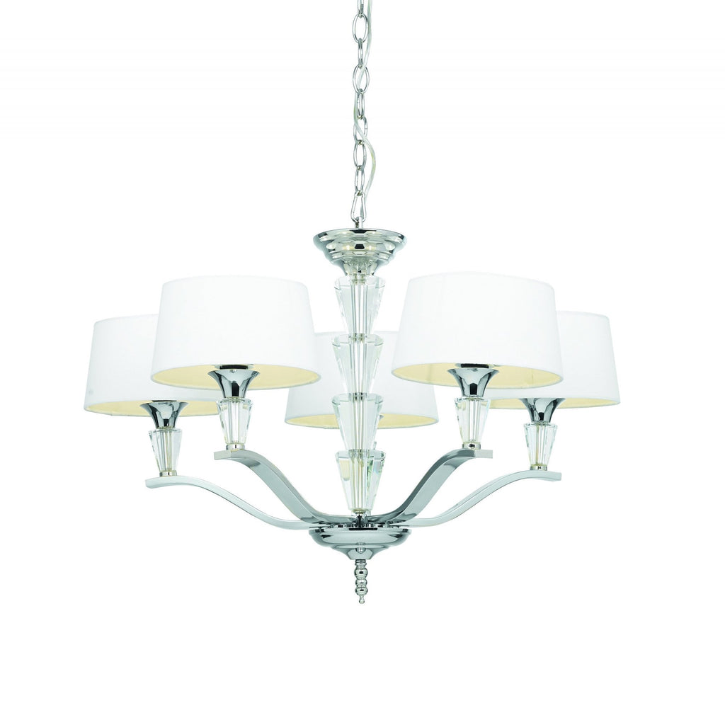 FIENNES-5NI 5 Light Stylish Polished Nickel Multi Arm Light