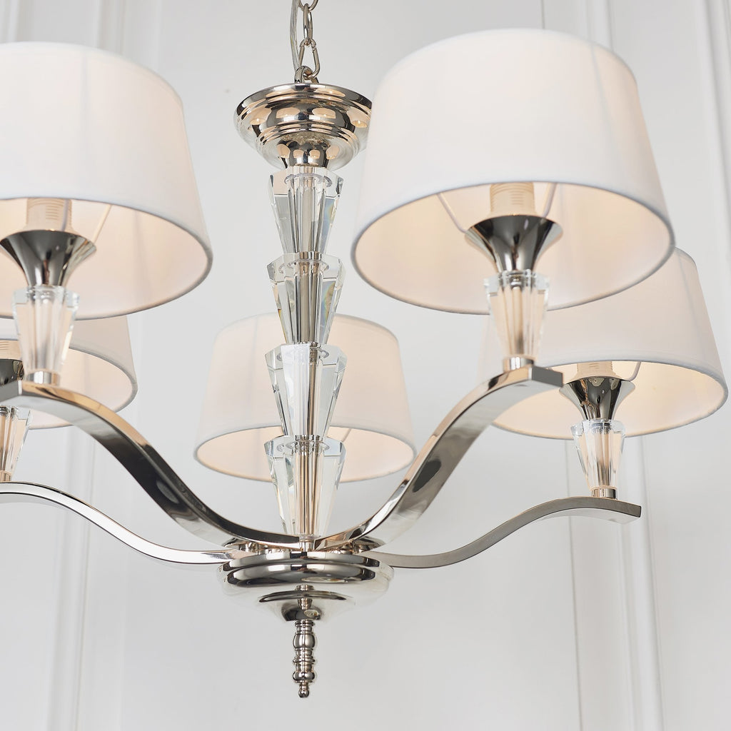 FIENNES-5NI 5 Light Stylish Polished Nickel Multi Arm Light