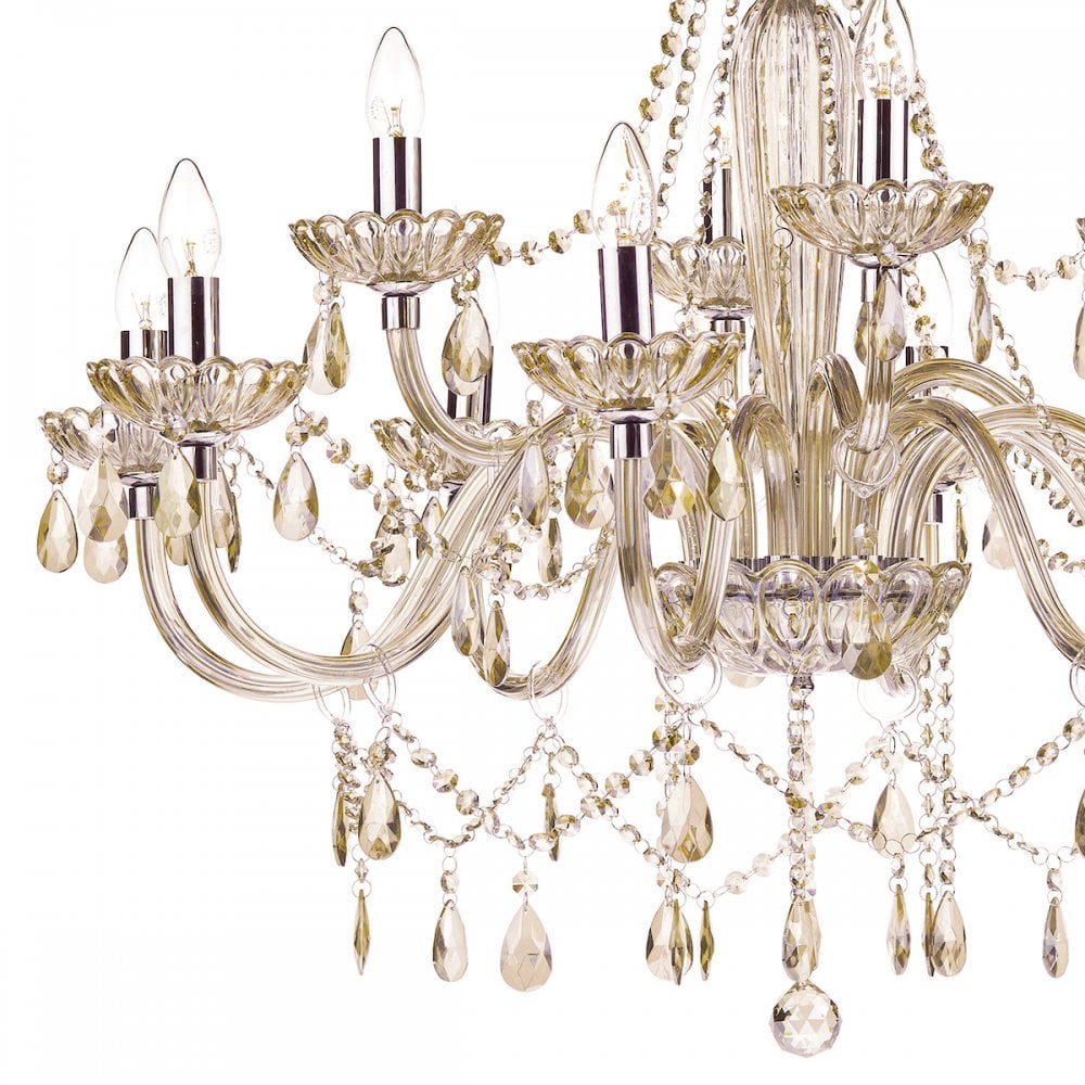 Raphael 12 Light Chrome and Glass Chandelier RAP1206