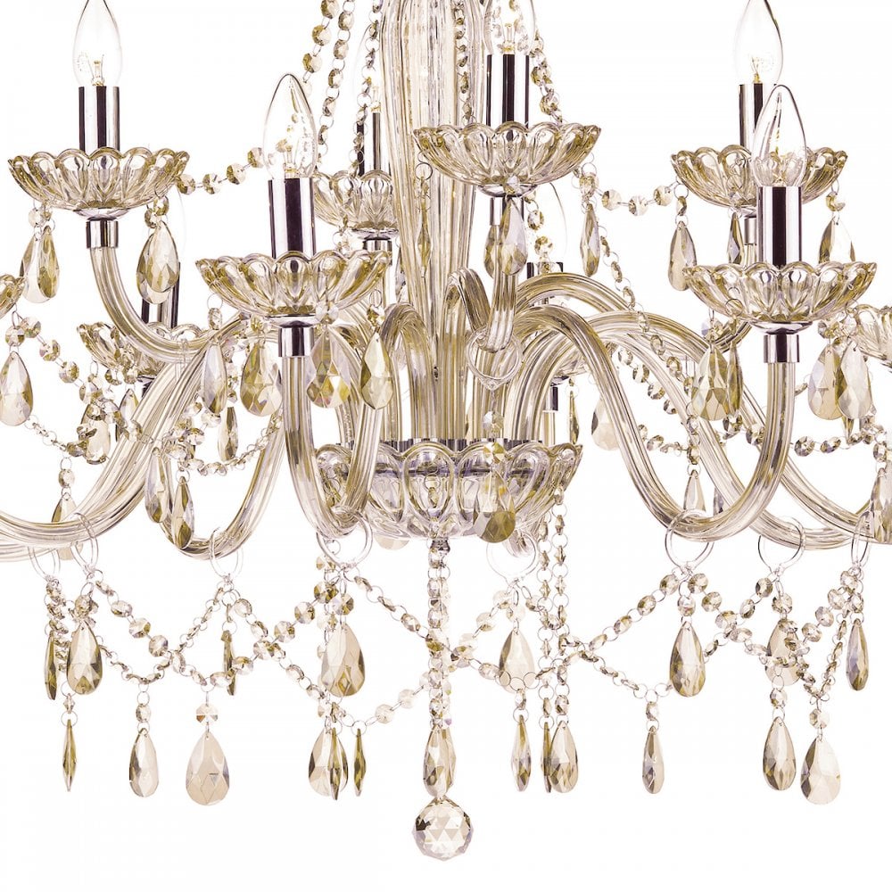 Raphael 12 Light Chrome and Glass Chandelier RAP1206