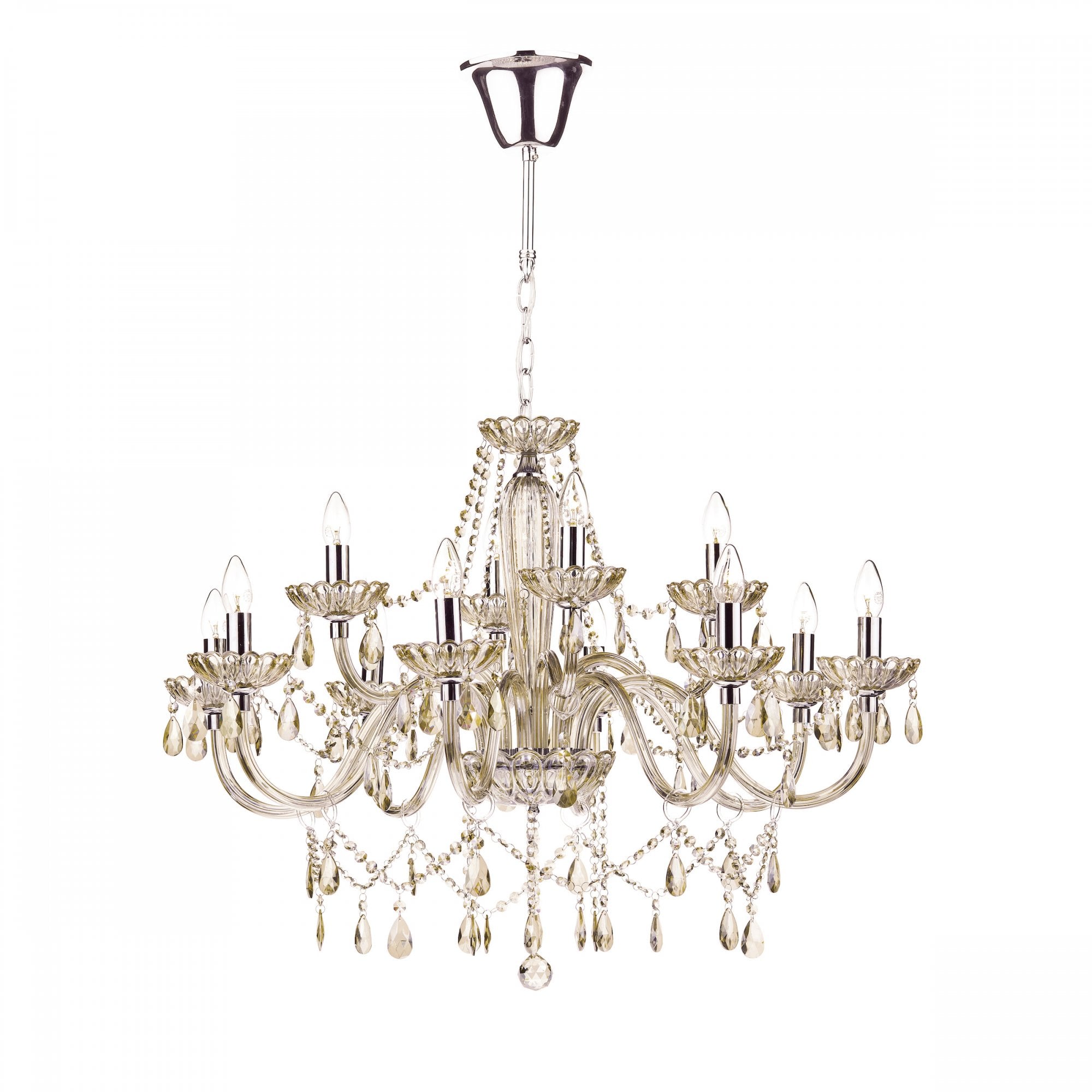 Raphael 12 Light Chrome and Glass Chandelier RAP1206