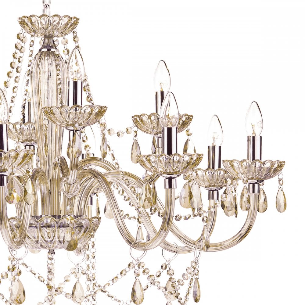 Raphael 12 Light Chrome and Glass Chandelier RAP1206