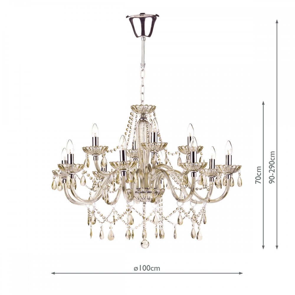 Raphael 12 Light Chrome and Glass Chandelier RAP1206