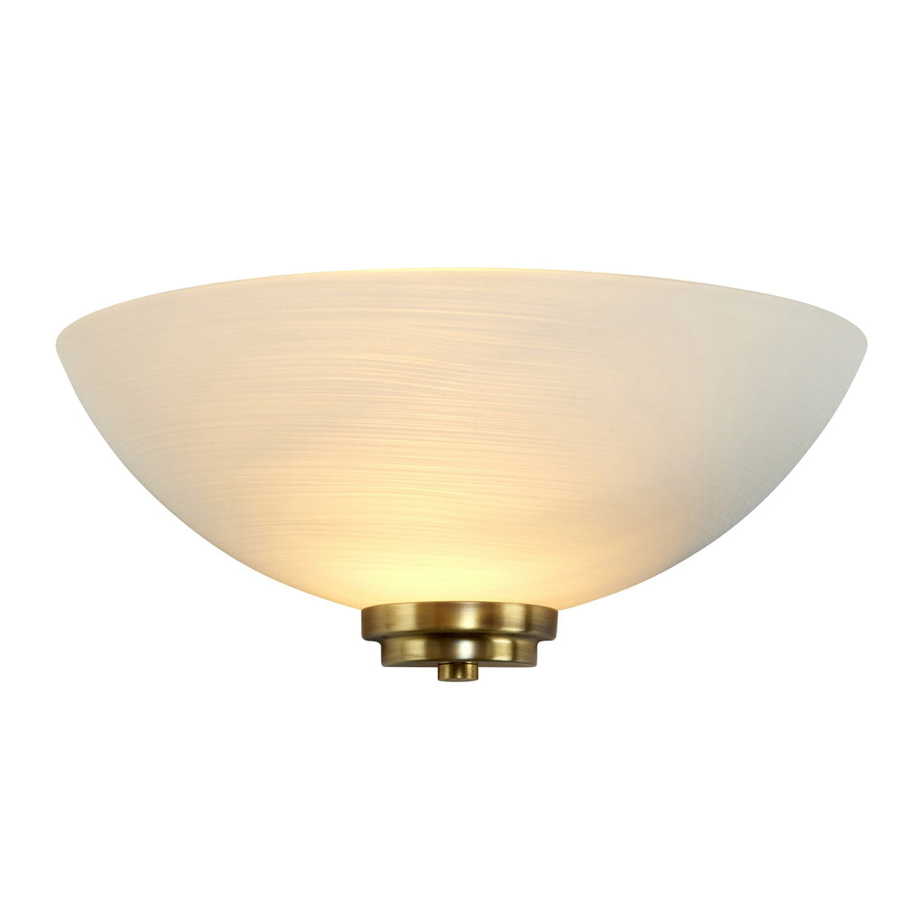 WELLES-1WBAB 1 Light Grooved Glass Antique Brass Wall Uplighter
