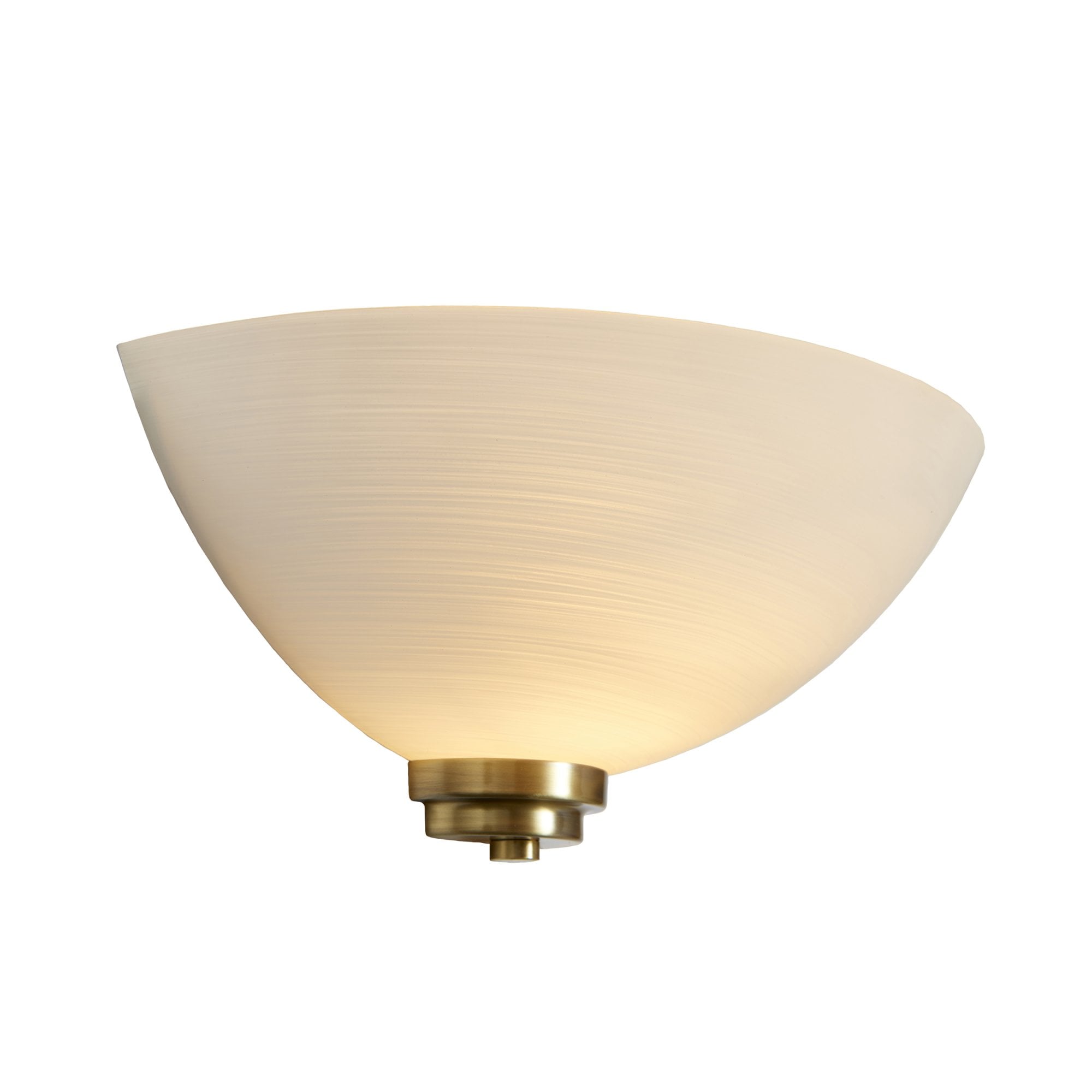 WELLES-1WBAB 1 Light Grooved Glass Antique Brass Wall Uplighter