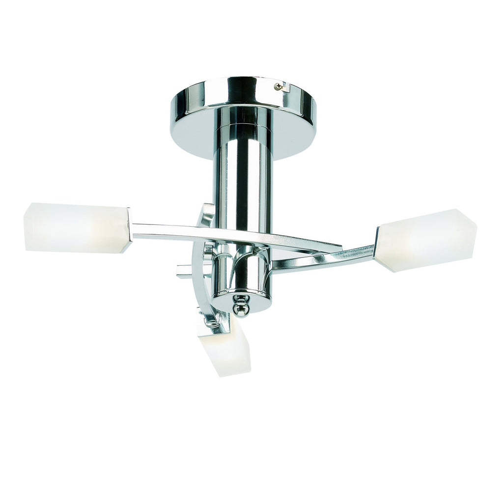 Modern 3 Light Semi-Flush Light In Polished Chrome - 146-3CH