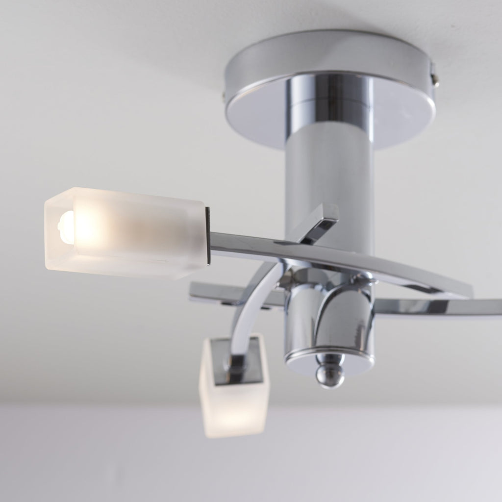 Modern 3 Light Semi-Flush Light In Polished Chrome - 146-3CH