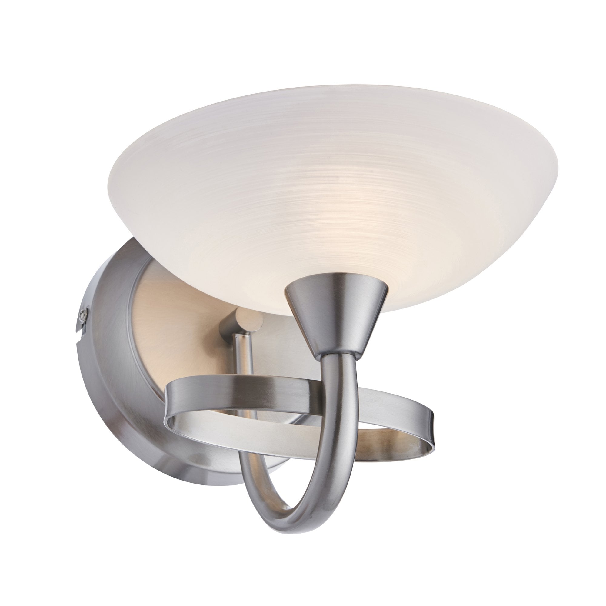 CAGNEY-1WBSC 1 Light Glass & Satin Chrome Wall Light