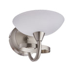 CAGNEY-1WBSC 1 Light Glass & Satin Chrome Wall Light