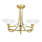 CAGNEY-3AB 3 Light Glass & Antique Brass Ceiling Light