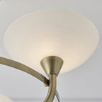 CAGNEY-3AB 3 Light Glass & Antique Brass Ceiling Light