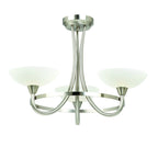 CAGNEY-3SC 3 Light Glass & Satin Chrome Ceiling Light