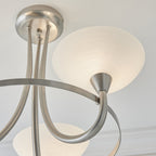 CAGNEY-3SC 3 Light Glass & Satin Chrome Ceiling Light
