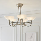 CAGNEY-5SC 5 Light Glass & Satin Chrome Ceiling Light