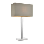 MORETO Light Chrome Base Table Lamp With Fabric Shade