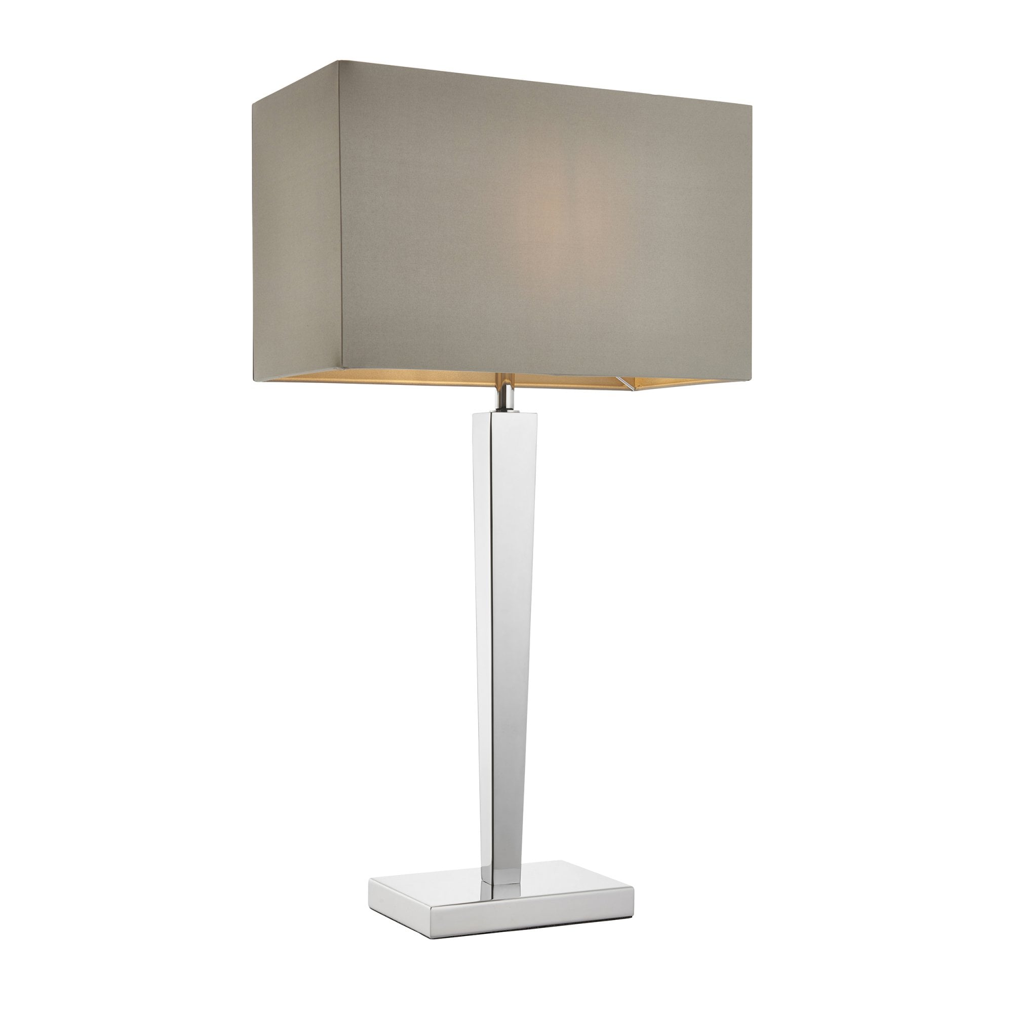 MORETO Light Chrome Base Table Lamp With Fabric Shade