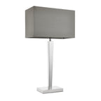 MORETO Light Chrome Base Table Lamp With Fabric Shade